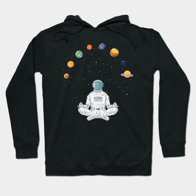 Meditating Astronaut Deep Meditation Hoodie by origato